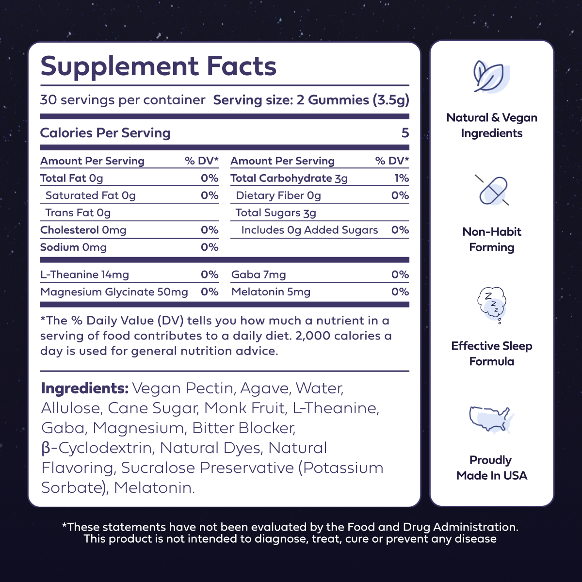 Dream Gummies | Natural Sleep Gummies with Magnesium, Melatonin & L-Theanine for Deeper Sleep | Made in USA | 60 Gummies